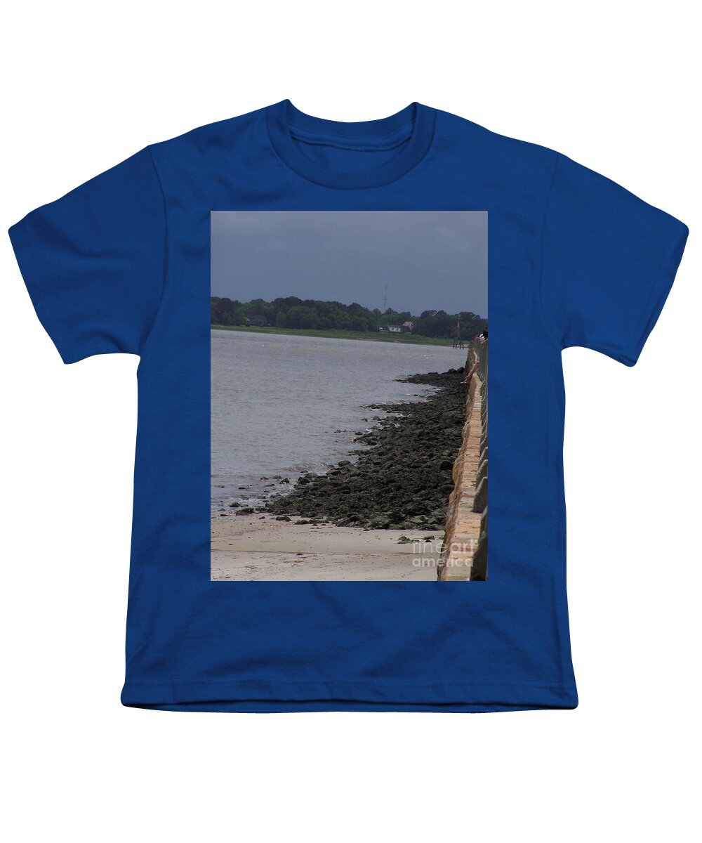 Rocky Shoreline with Overcast Sky - Youth T-Shirt