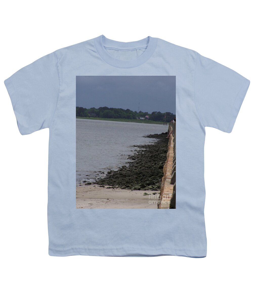 Rocky Shoreline with Overcast Sky - Youth T-Shirt