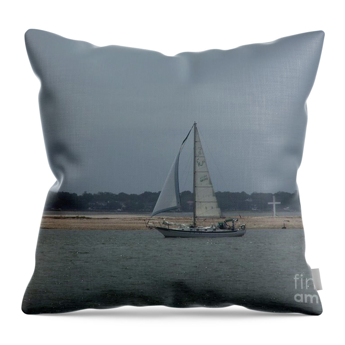 Sailboat on a Calm Sea - Throw Pillow
