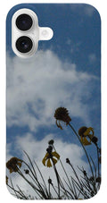 Silhouetted Wildflowers and Clouds - Phone Case