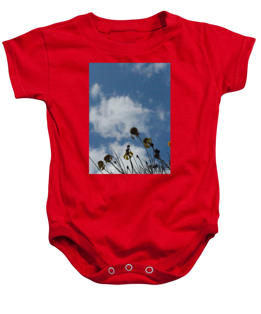 Silhouetted Wildflowers and Clouds Baby One-Piece Bodysuit 100% Pre-Shrunk Cotton Machine Washable