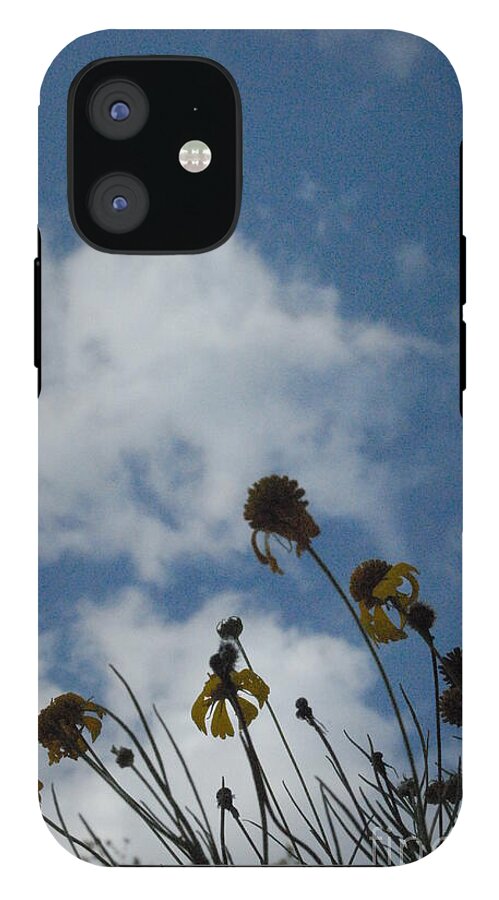 Silhouetted Wildflowers and Clouds - Phone Case