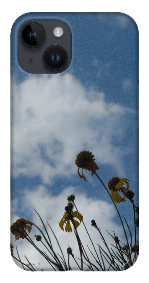Silhouetted Wildflowers and Clouds - Phone Case