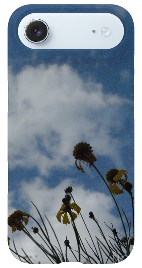 Silhouetted Wildflowers and Clouds - Phone Case