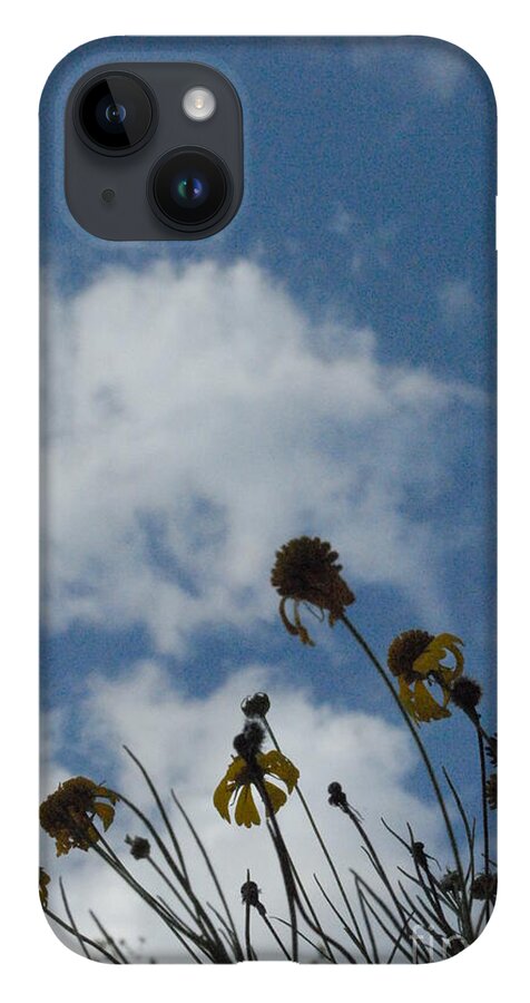 Silhouetted Wildflowers and Clouds - Phone Case