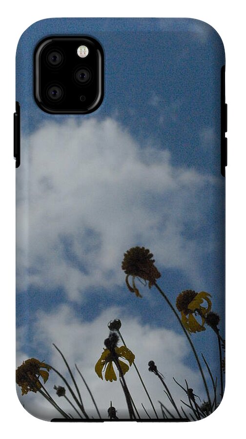 Silhouetted Wildflowers and Clouds - Phone Case