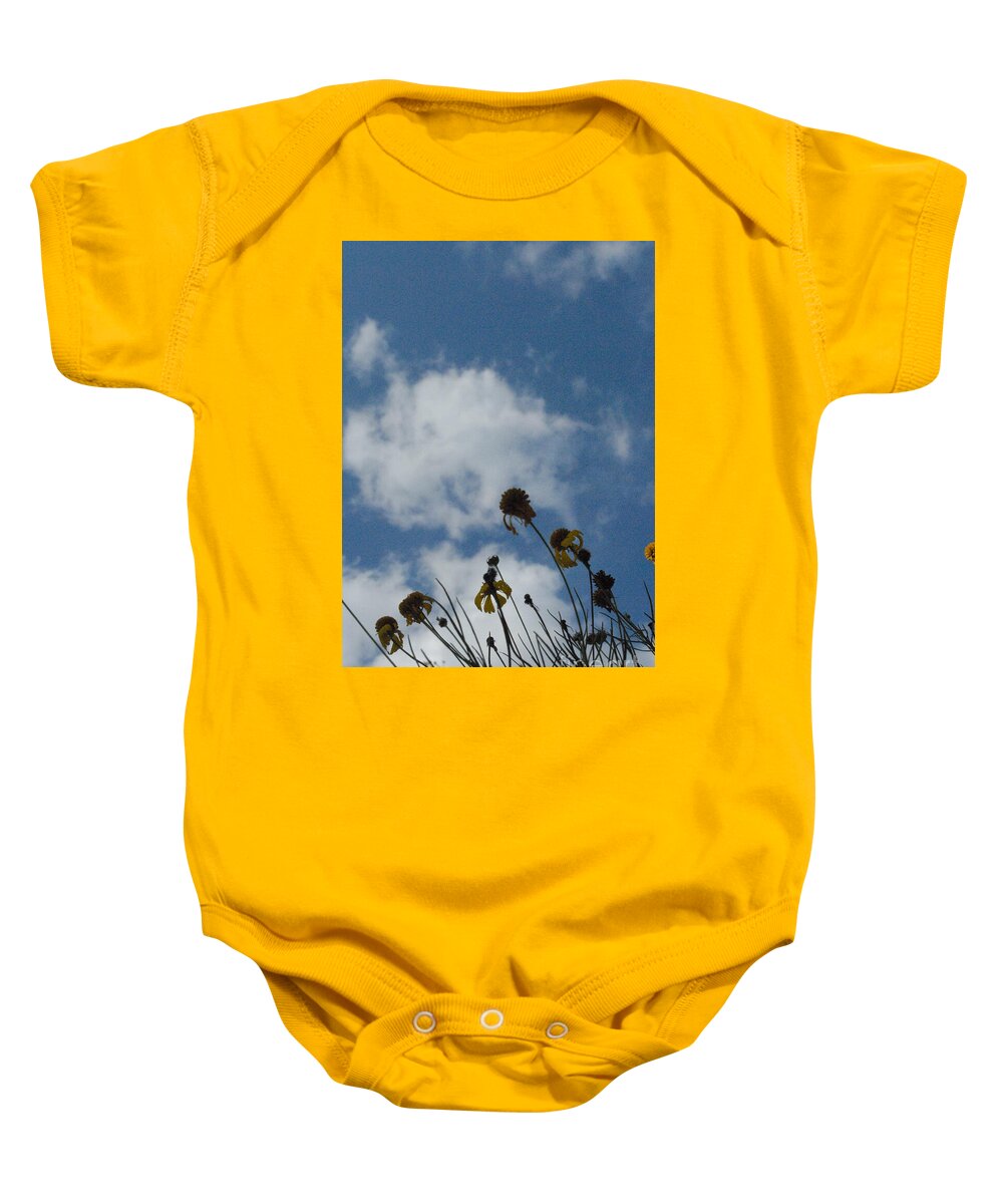 Silhouetted Wildflowers and Clouds Baby One-Piece Bodysuit 100% Pre-Shrunk Cotton Machine Washable