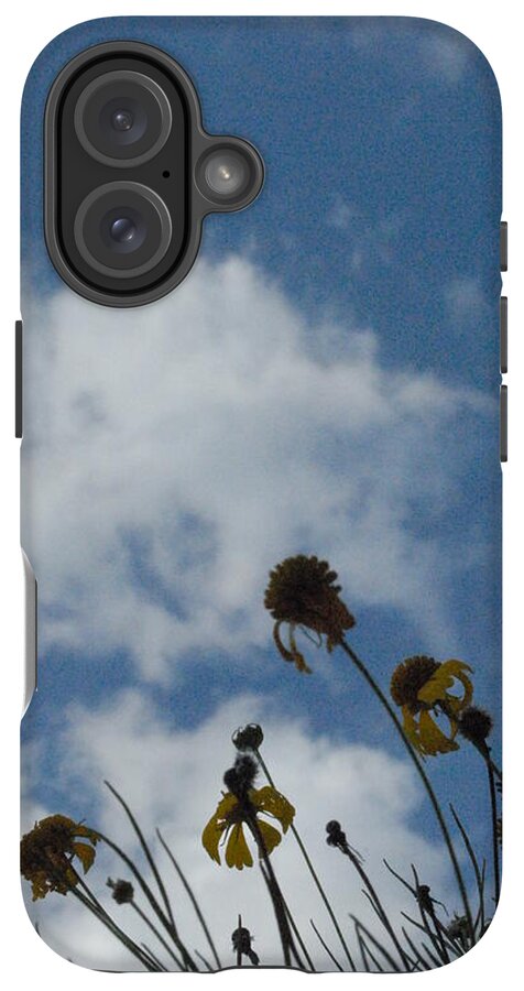 Silhouetted Wildflowers and Clouds - Phone Case