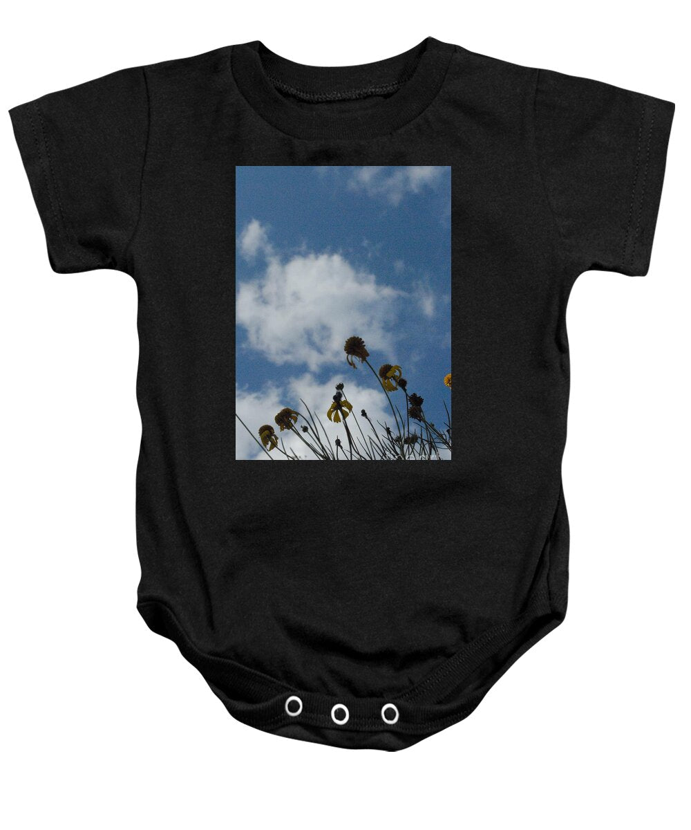 Silhouetted Wildflowers and Clouds Baby One-Piece Bodysuit 100% Pre-Shrunk Cotton Machine Washable