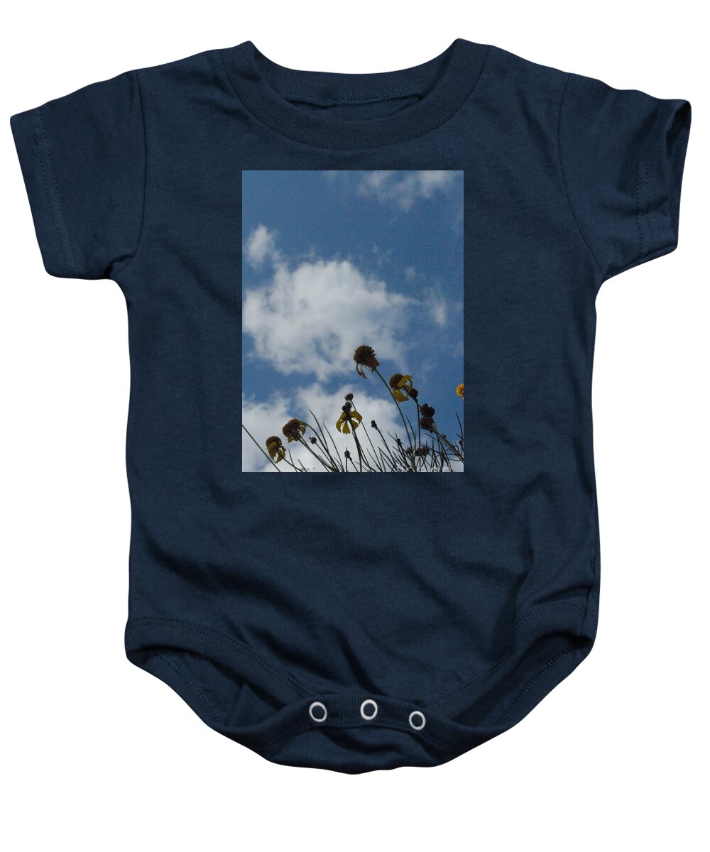 Silhouetted Wildflowers and Clouds Baby One-Piece Bodysuit 100% Pre-Shrunk Cotton Machine Washable