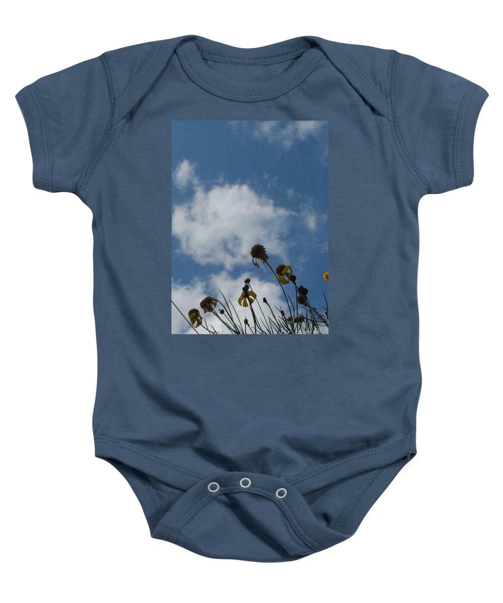 Silhouetted Wildflowers and Clouds Baby One-Piece Bodysuit 100% Pre-Shrunk Cotton Machine Washable