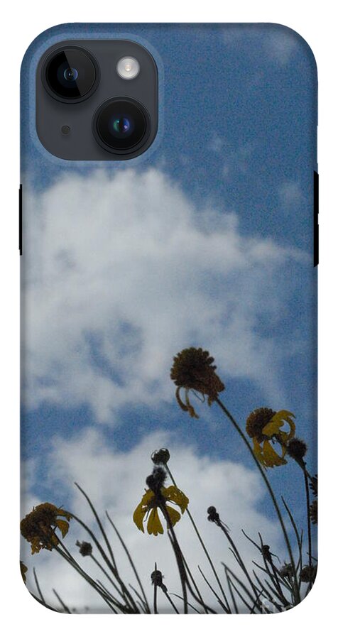 Silhouetted Wildflowers and Clouds - Phone Case