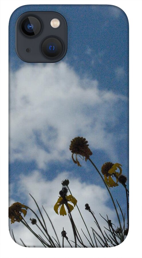 Silhouetted Wildflowers and Clouds - Phone Case