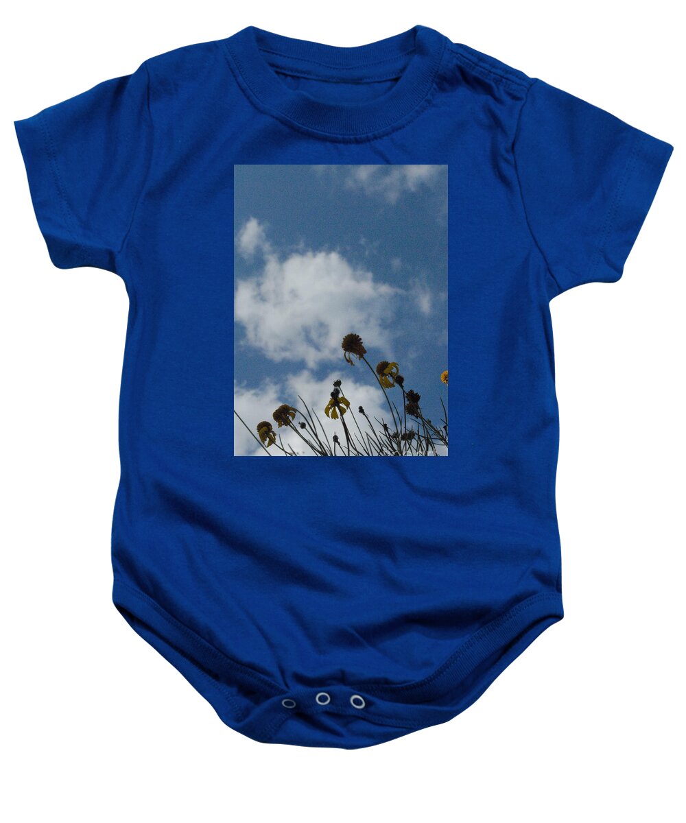 Silhouetted Wildflowers and Clouds Baby One-Piece Bodysuit 100% Pre-Shrunk Cotton Machine Washable