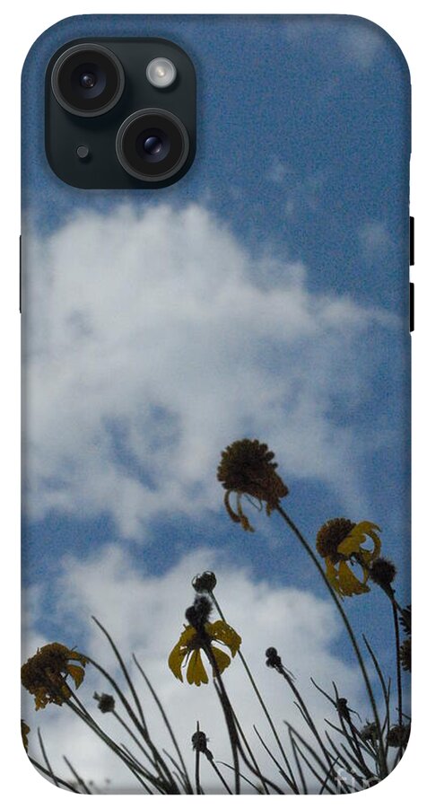 Silhouetted Wildflowers and Clouds - Phone Case