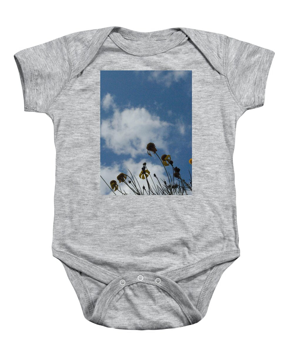 Silhouetted Wildflowers and Clouds Baby One-Piece Bodysuit 100% Pre-Shrunk Cotton Machine Washable