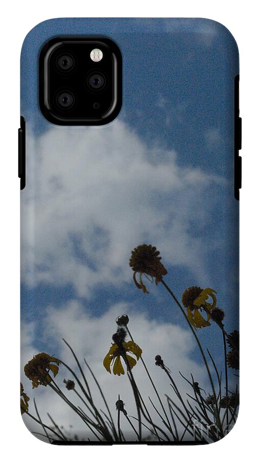 Silhouetted Wildflowers and Clouds - Phone Case