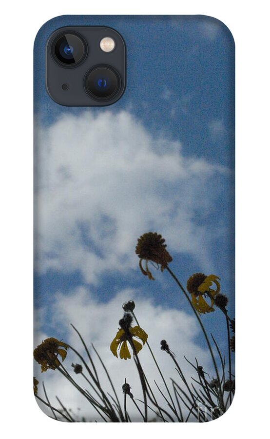 Silhouetted Wildflowers and Clouds - Phone Case