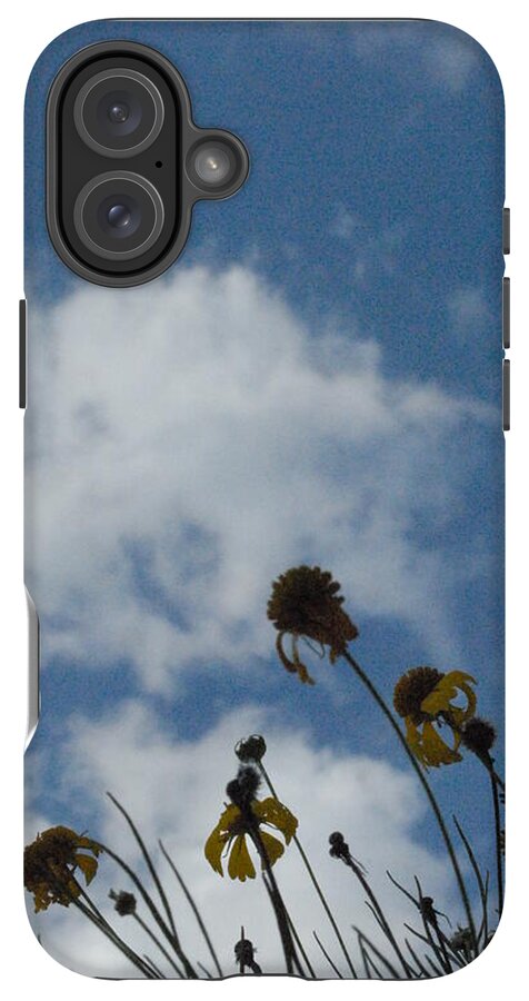 Silhouetted Wildflowers and Clouds - Phone Case