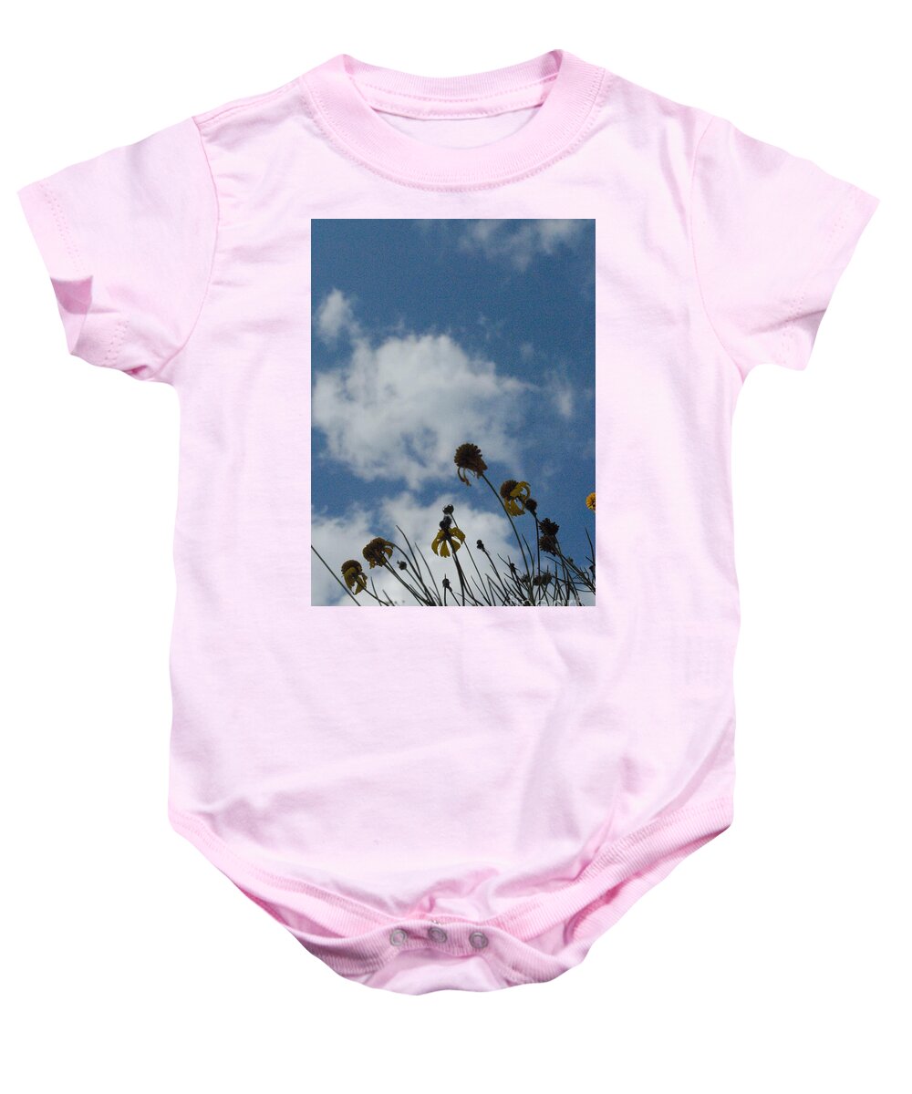 Silhouetted Wildflowers and Clouds Baby One-Piece Bodysuit 100% Pre-Shrunk Cotton Machine Washable
