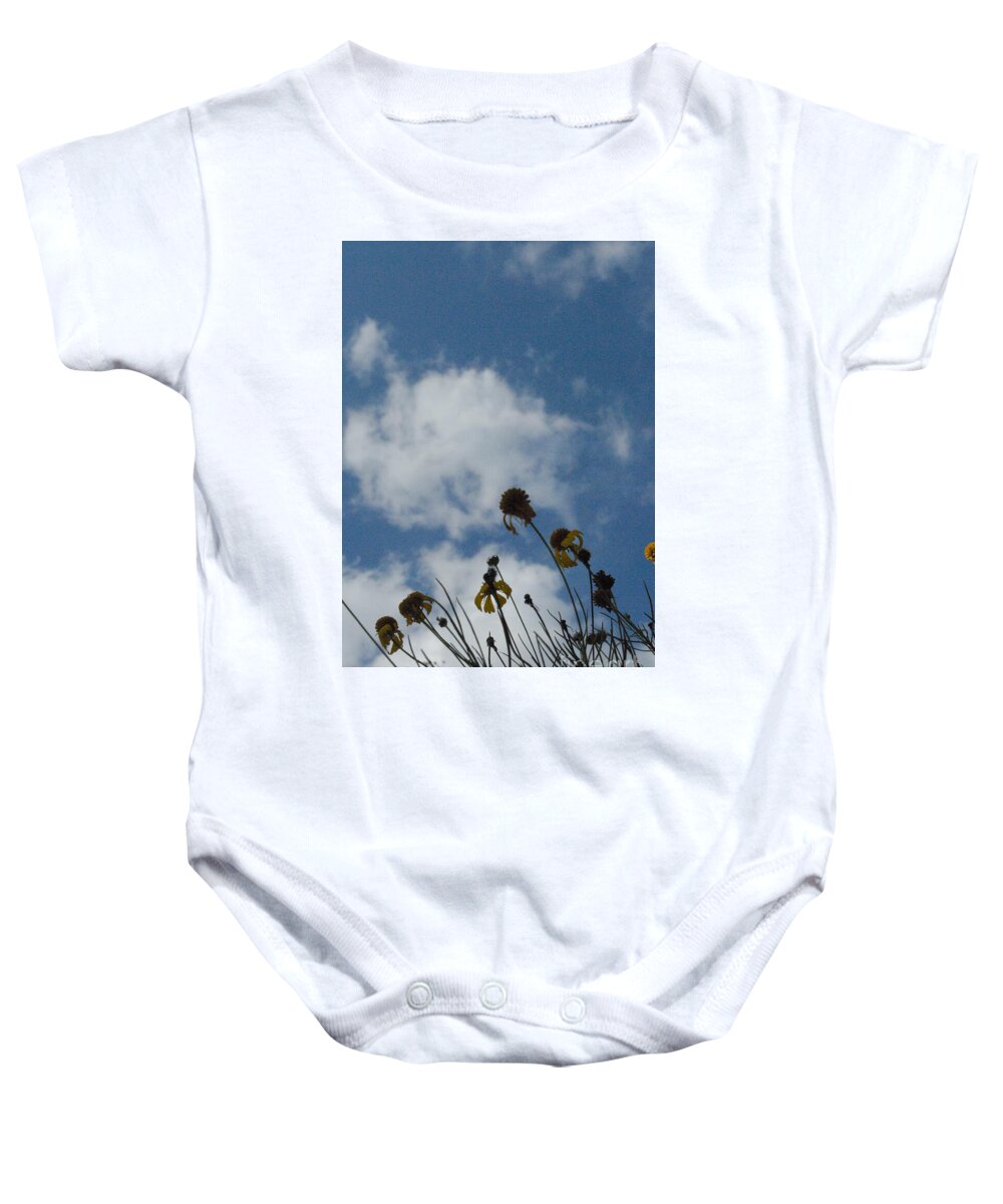 Silhouetted Wildflowers and Clouds Baby One-Piece Bodysuit 100% Pre-Shrunk Cotton Machine Washable
