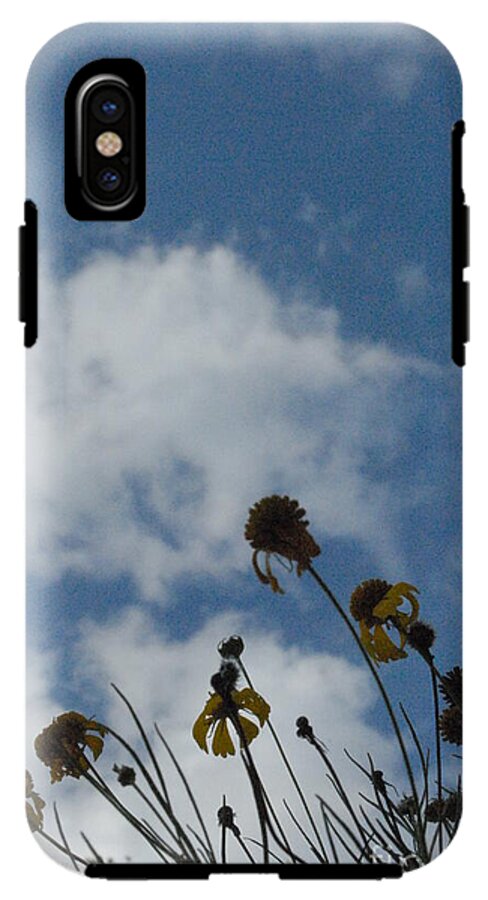 Silhouetted Wildflowers and Clouds - Phone Case