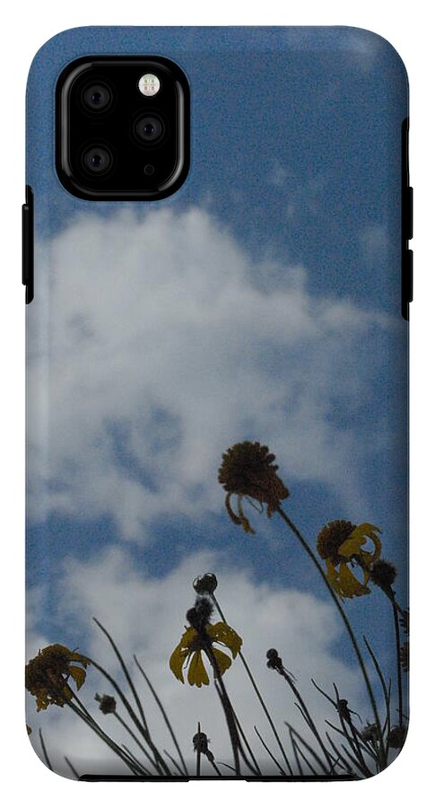Silhouetted Wildflowers and Clouds - Phone Case