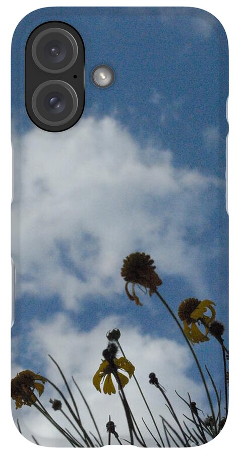 Silhouetted Wildflowers and Clouds - Phone Case