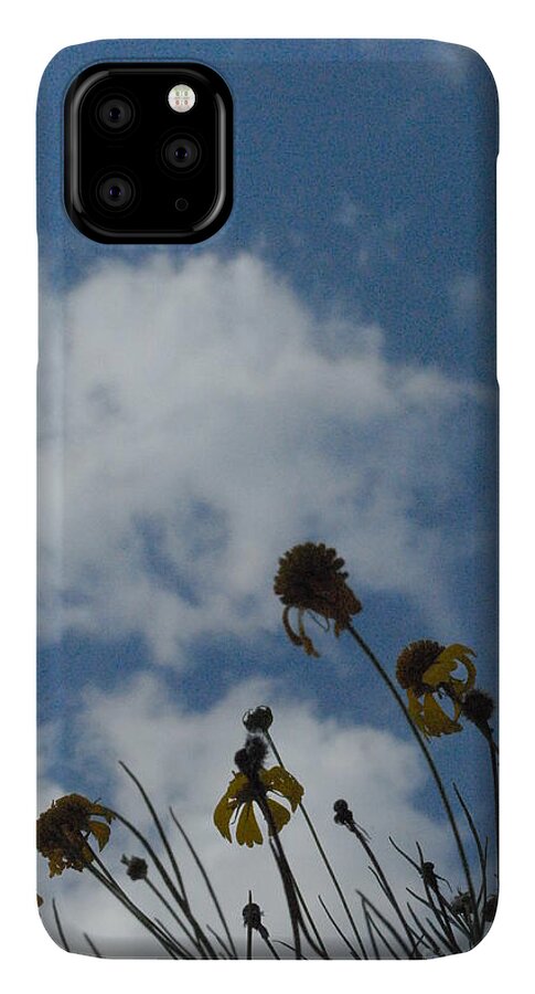 Silhouetted Wildflowers and Clouds - Phone Case