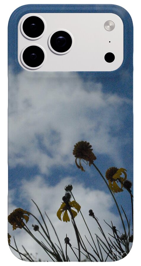 Silhouetted Wildflowers and Clouds - Phone Case
