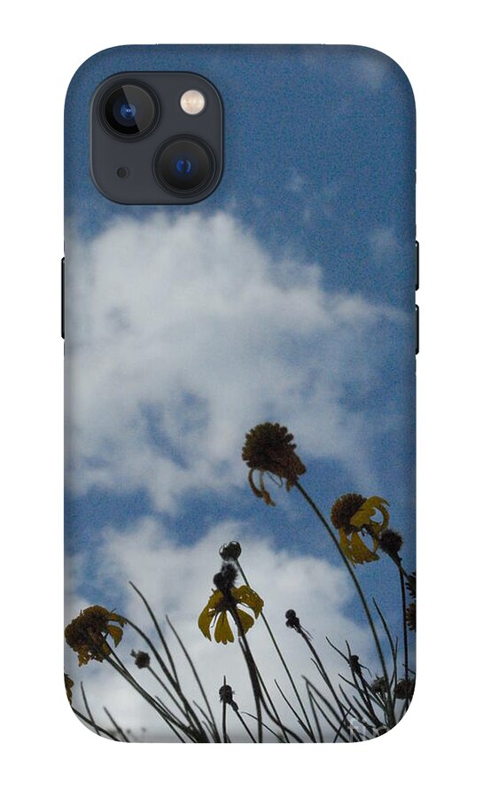 Silhouetted Wildflowers and Clouds - Phone Case