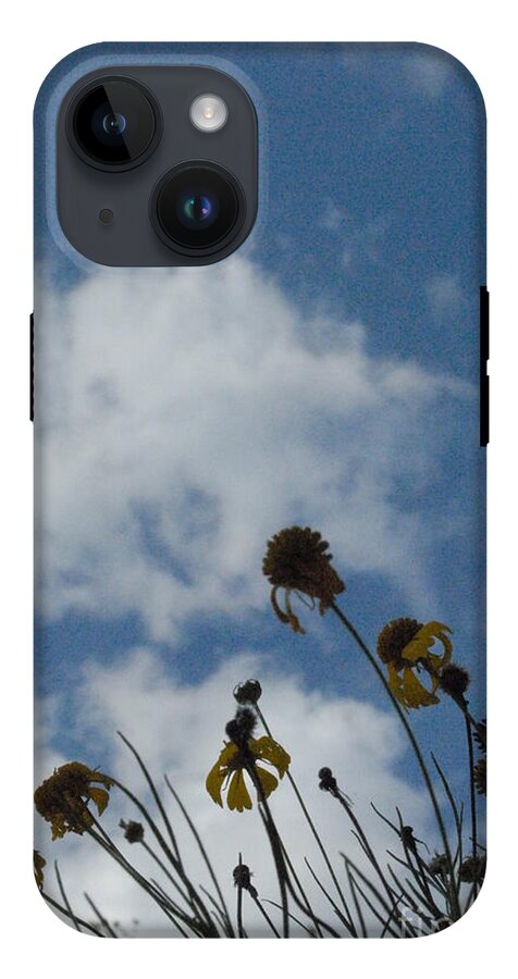 Silhouetted Wildflowers and Clouds - Phone Case