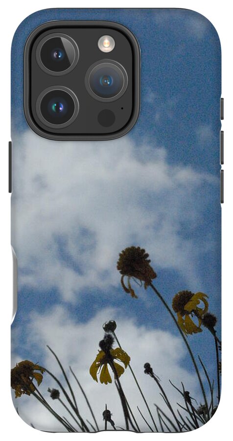 Silhouetted Wildflowers and Clouds - Phone Case