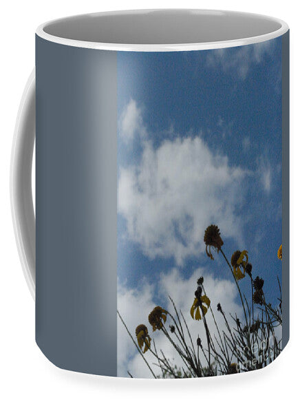 Silhouetted Wildflowers and Clouds - Mug