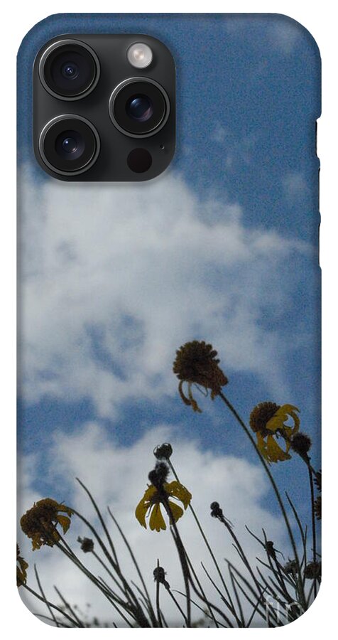 Silhouetted Wildflowers and Clouds - Phone Case