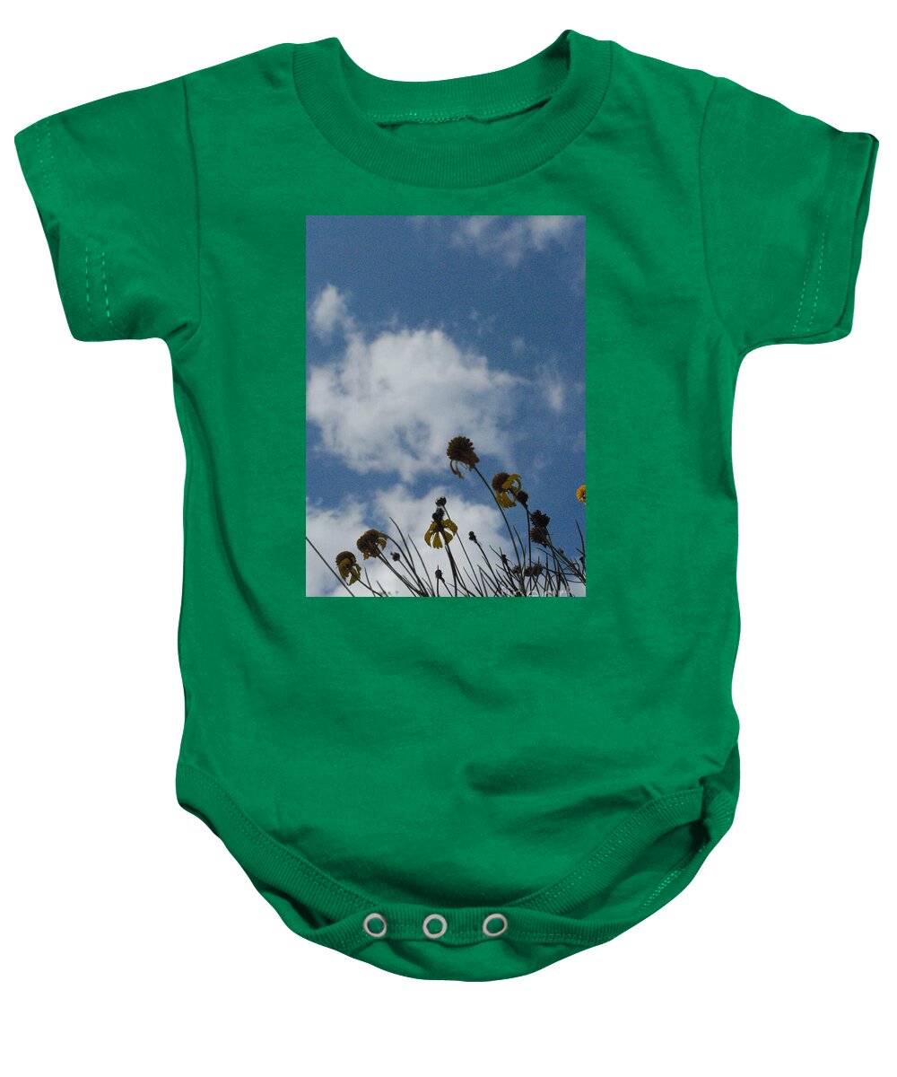 Silhouetted Wildflowers and Clouds Baby One-Piece Bodysuit 100% Pre-Shrunk Cotton Machine Washable