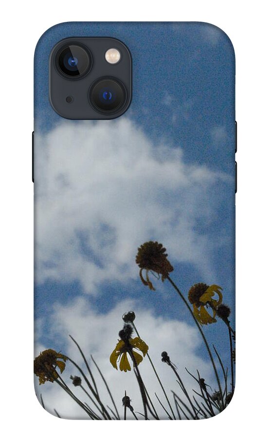 Silhouetted Wildflowers and Clouds - Phone Case