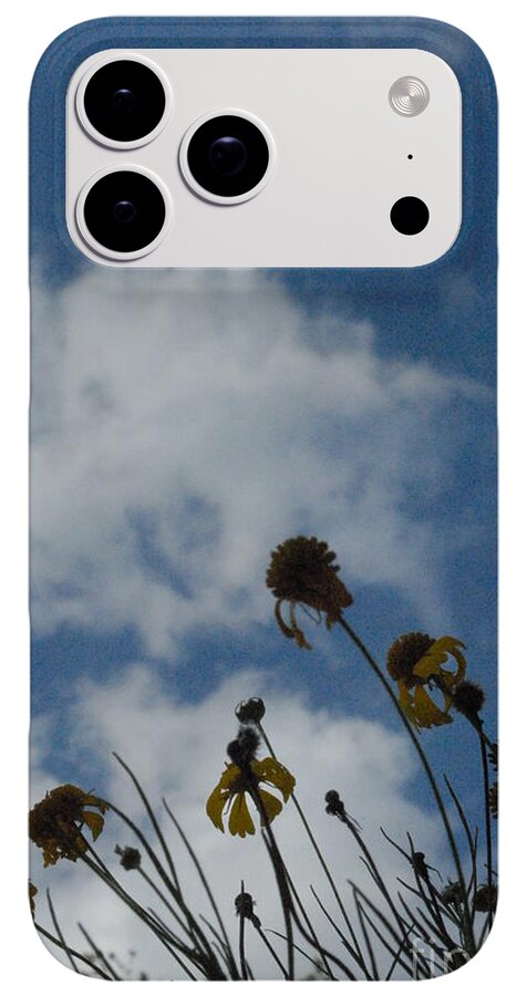 Silhouetted Wildflowers and Clouds - Phone Case
