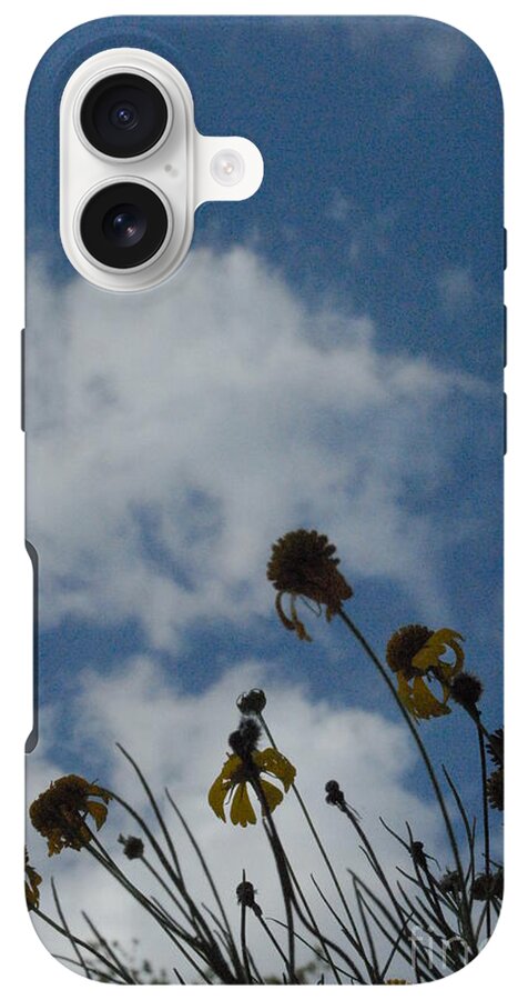 Silhouetted Wildflowers and Clouds - Phone Case