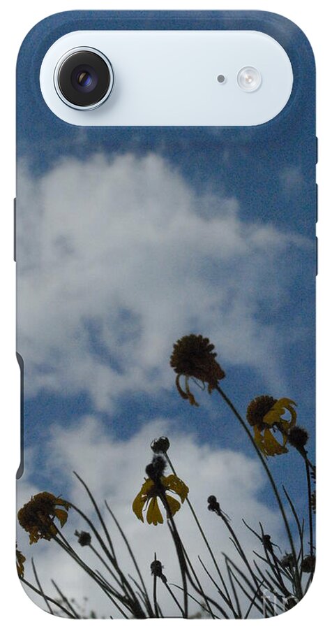 Silhouetted Wildflowers and Clouds - Phone Case