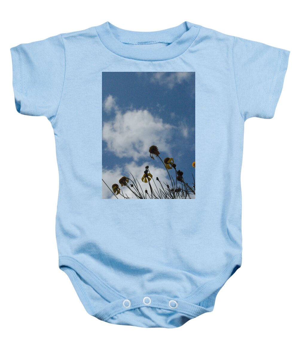 Silhouetted Wildflowers and Clouds Baby One-Piece Bodysuit 100% Pre-Shrunk Cotton Machine Washable