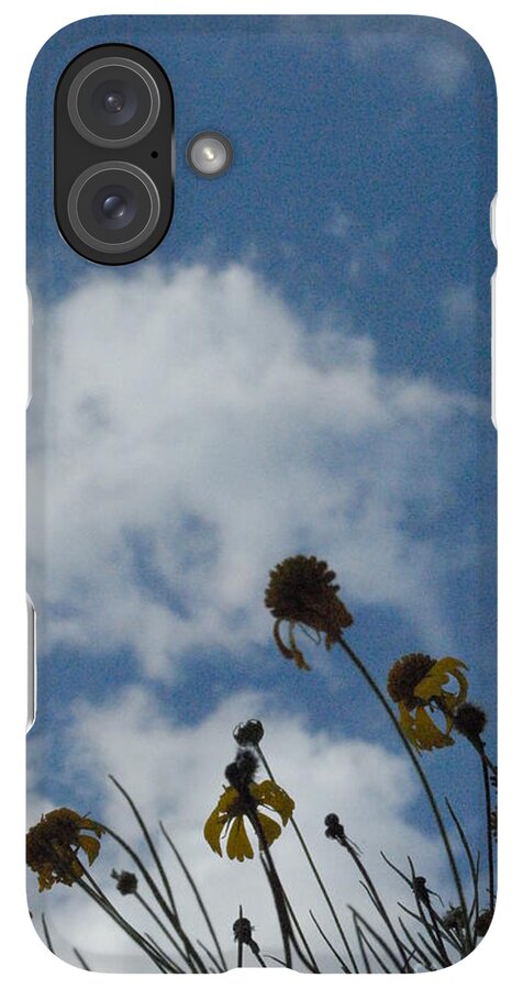 Silhouetted Wildflowers and Clouds - Phone Case