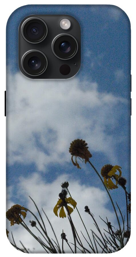 Silhouetted Wildflowers and Clouds - Phone Case