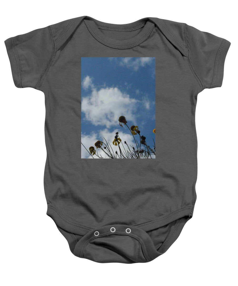 Silhouetted Wildflowers and Clouds Baby One-Piece Bodysuit 100% Pre-Shrunk Cotton Machine Washable