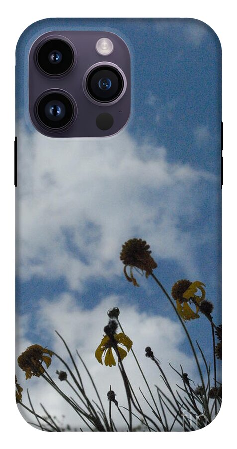 Silhouetted Wildflowers and Clouds - Phone Case