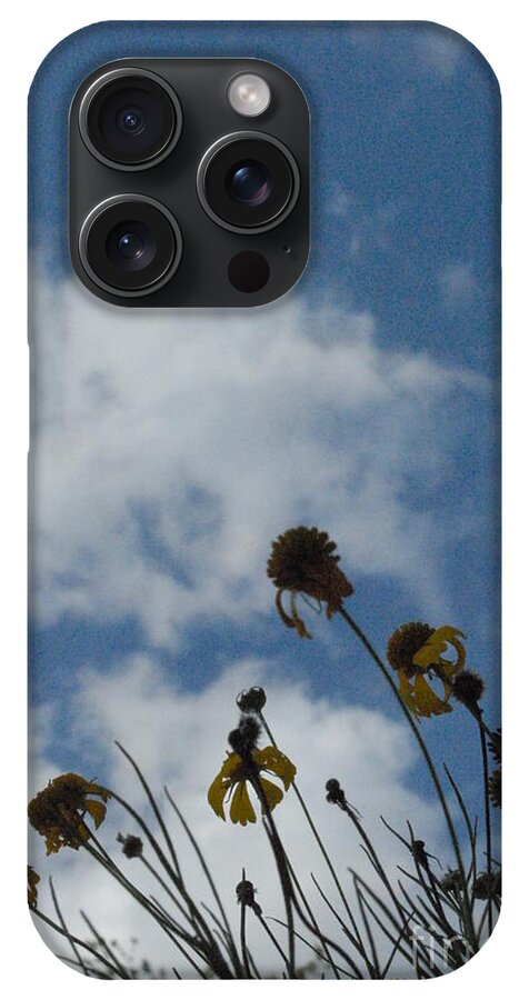 Silhouetted Wildflowers and Clouds - Phone Case