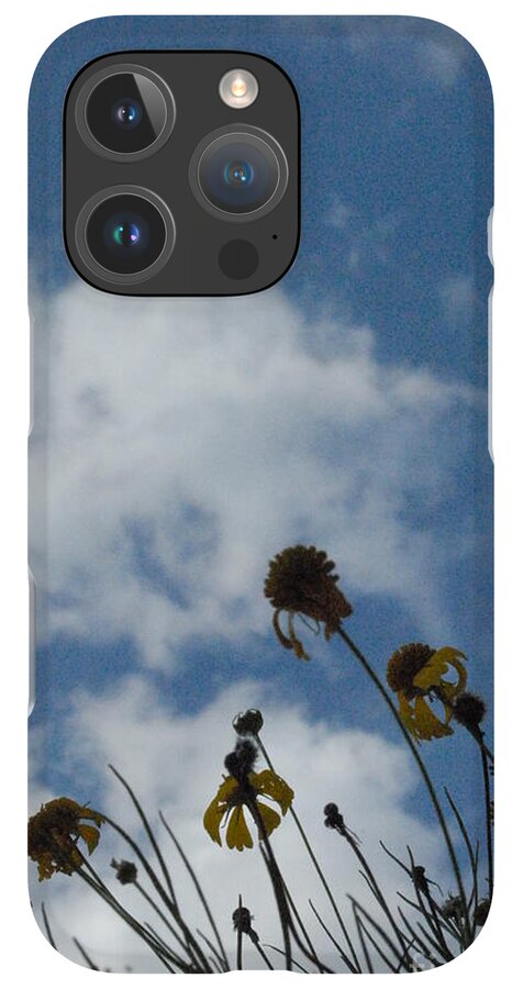 Silhouetted Wildflowers and Clouds - Phone Case