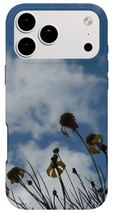 Silhouetted Wildflowers and Clouds - Phone Case