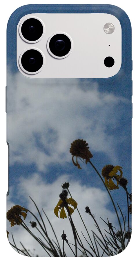 Silhouetted Wildflowers and Clouds - Phone Case