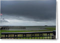 Stormy Sky Over Coastal Pier - Greeting Card